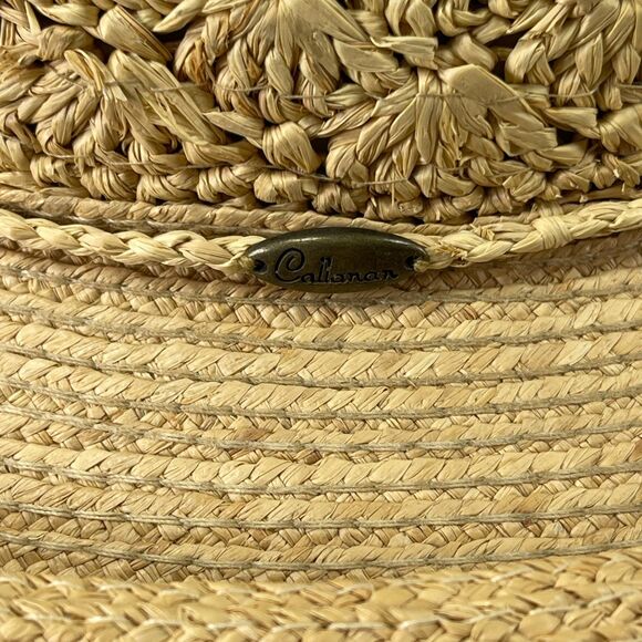 Callanan Handmade Hat Womens OS Raffia Natural Fiber Crochet Rolled Brim Panama main image 7